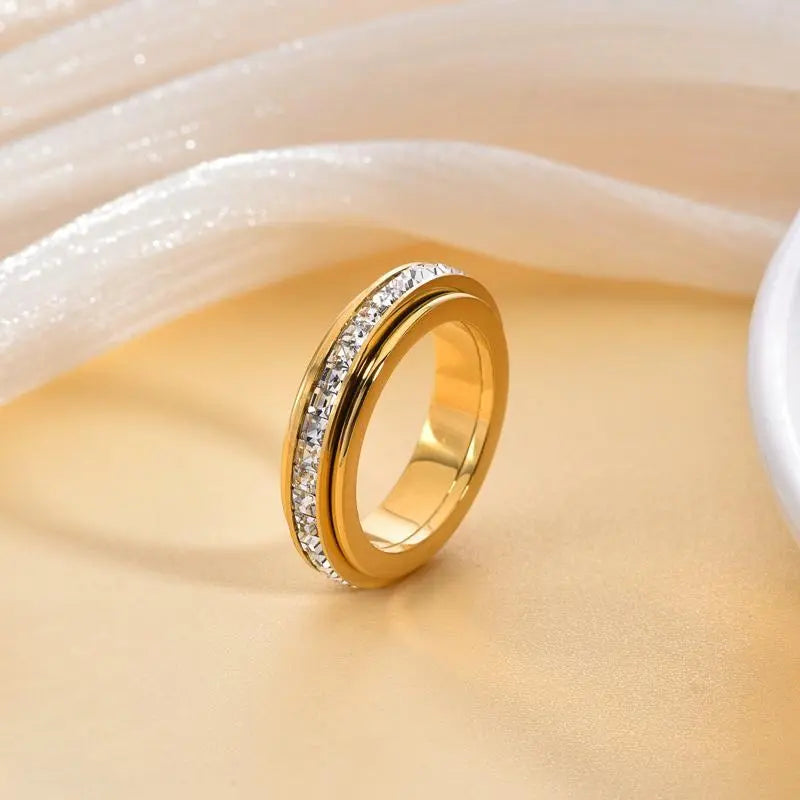 Titanium Fidget Ring – Smooth Spinner Mechanism For Instant Anxiety Relief