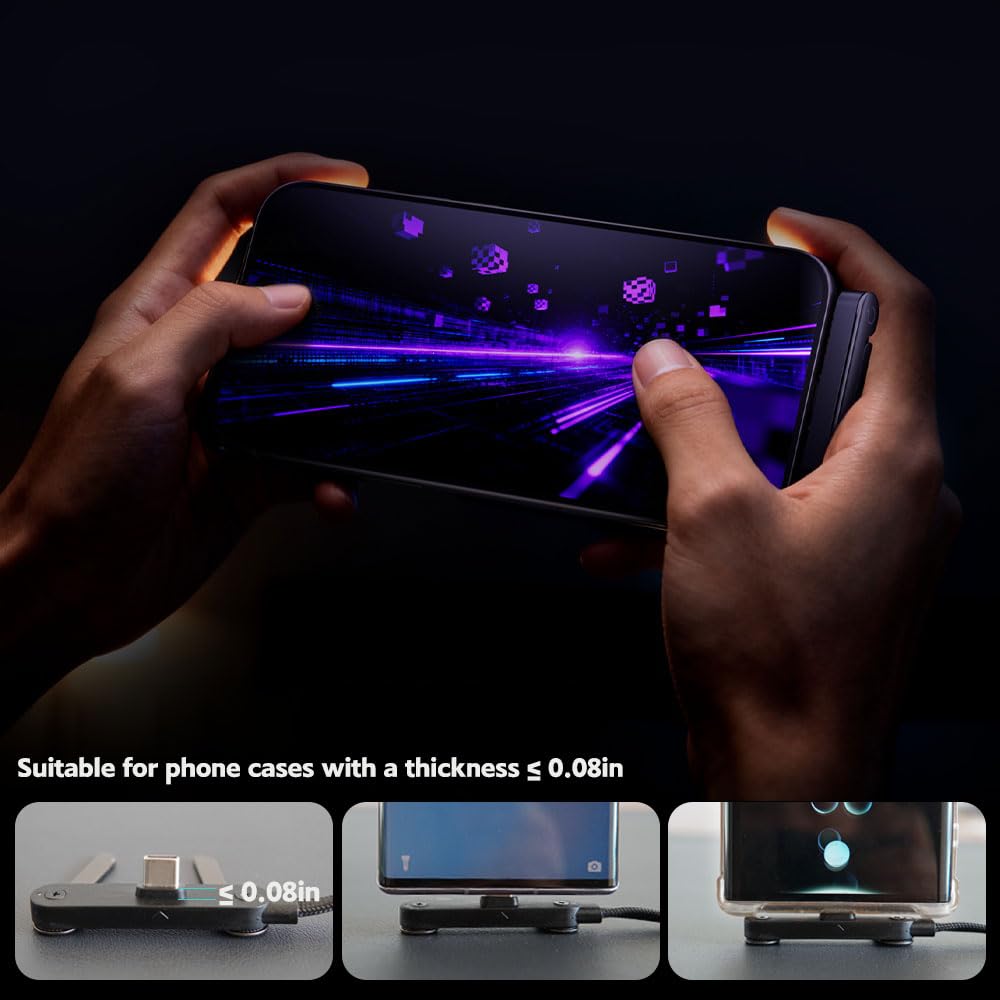 240W Fast Charging Cable with Built-in Foldable Phone Stand