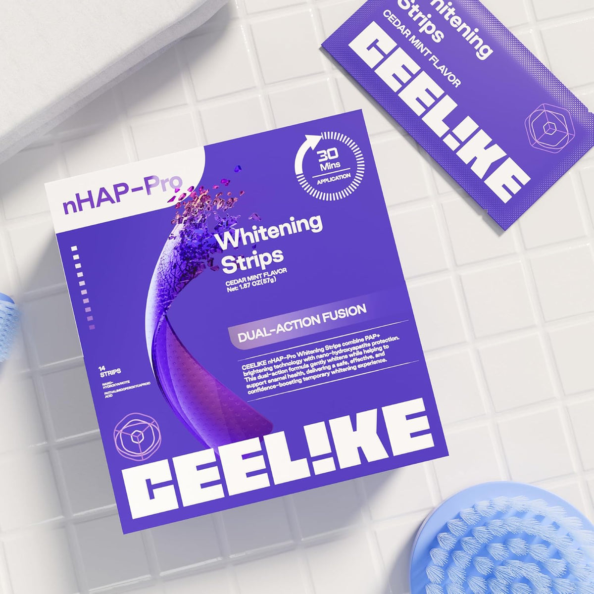 Purple Teeth Whitening Strips – PAP+ & nHAP Dual-Action Tech For Zero-Sensitivity Brighter Smiles