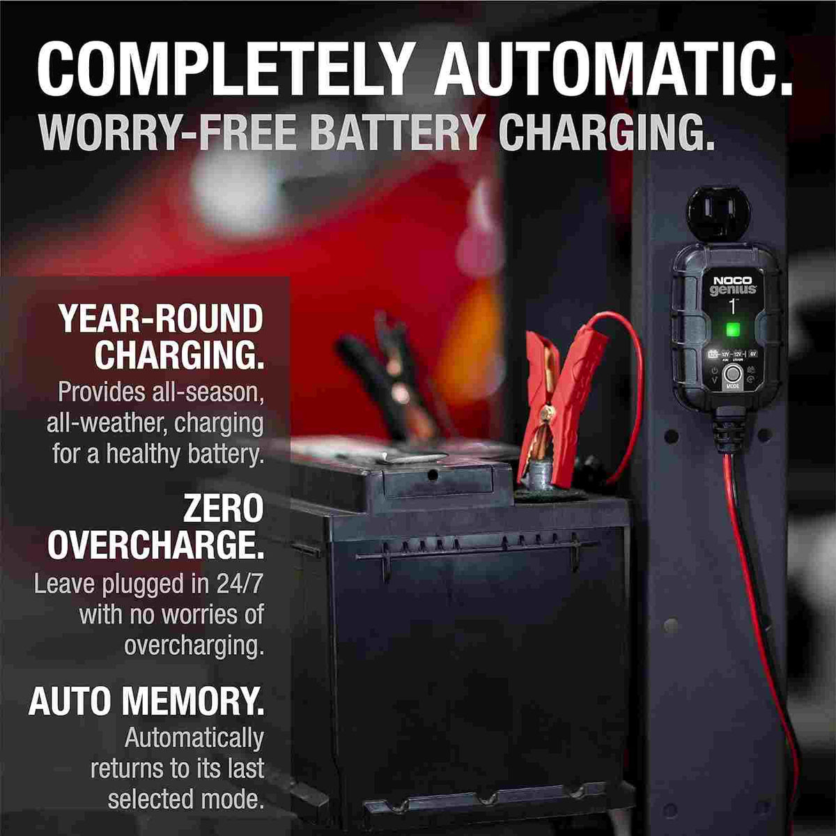 Smart 6V & 12V Battery Charger, Maintainer & Desulfator for Car, Motorcycle & Marine