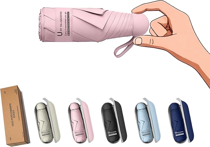 Ultra-Compact Pocket Capsule Umbrella with Hard Case