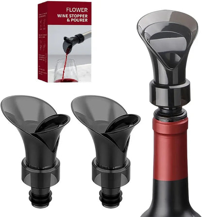 2-in-1 Petal Wine Pourer & Stopper - Drip-Free Aerating Spout
