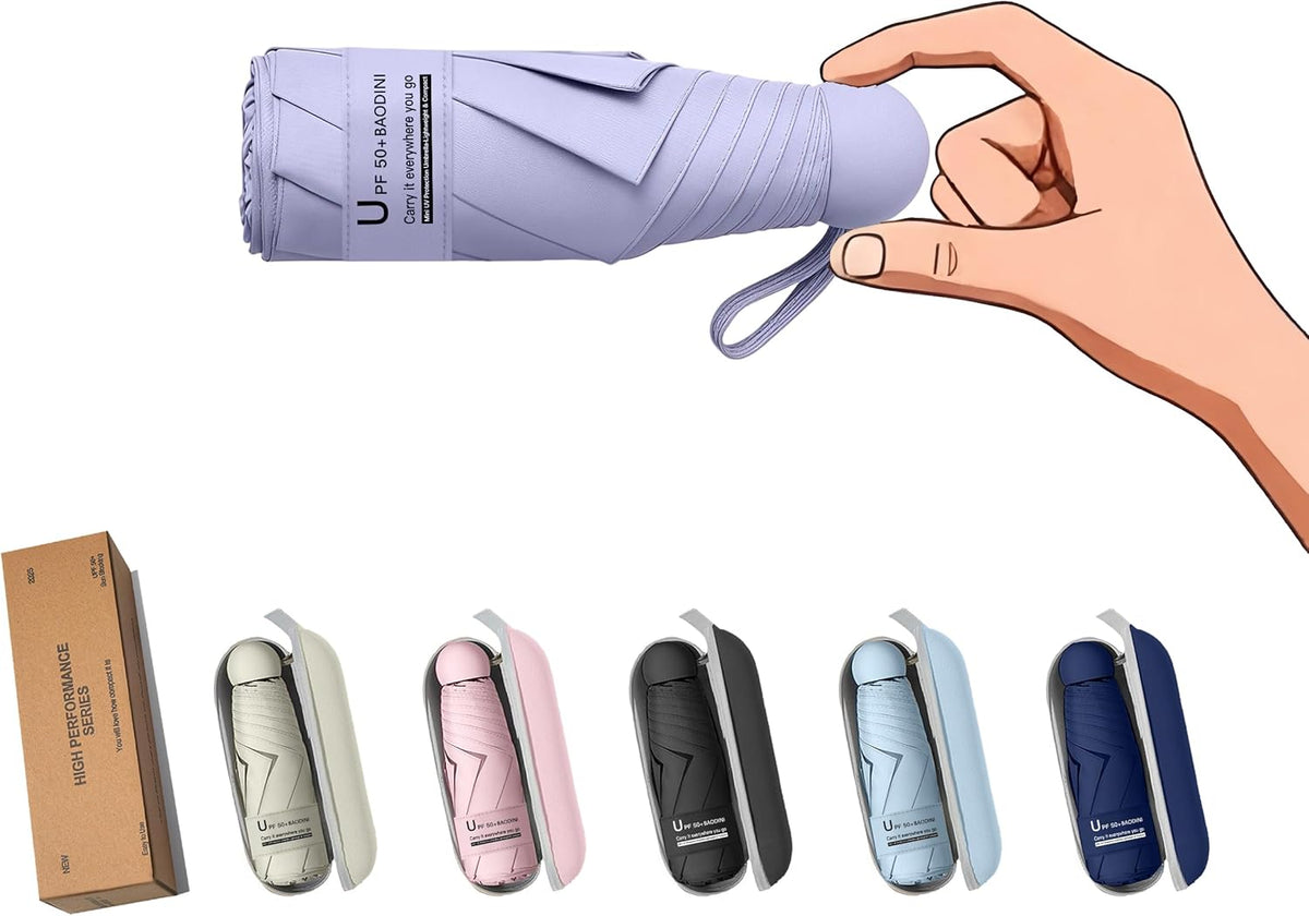 Ultra-Compact Pocket Capsule Umbrella with Hard Case