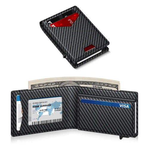 Instant Access RFID Blocking Minimalist Leather Bifold Wallet