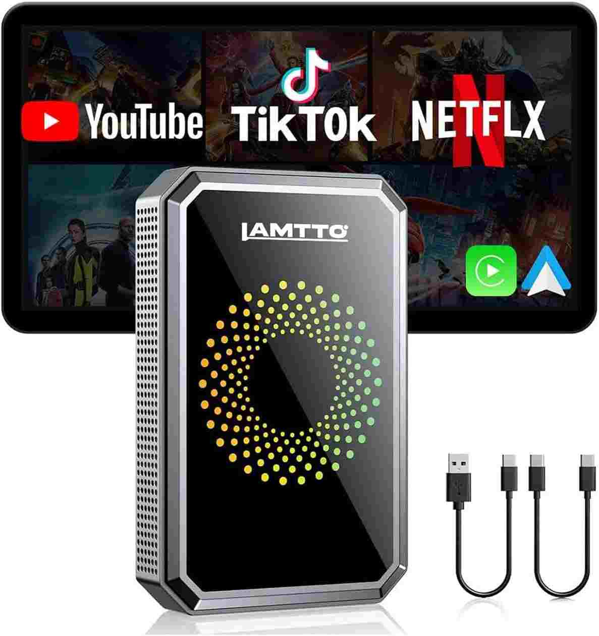 Instant Video Streaming with 3-in-1 Wireless CarPlay Adapter
