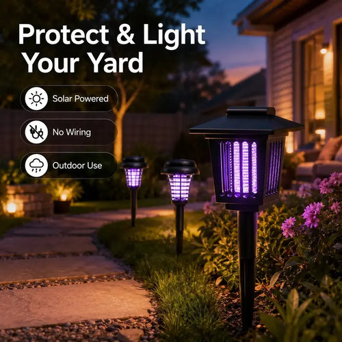 Solar Bug Zapper Light – UV Insect Control & Ambient Garden Lighting for Outdoor Spaces