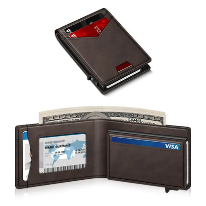 Instant Access RFID Blocking Minimalist Leather Bifold Wallet