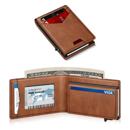 Instant Access RFID Blocking Minimalist Leather Bifold Wallet