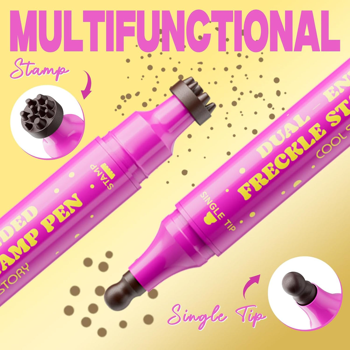 Faux Freckle Stamp Pen - Dual-Ended Stamp & Fine Tip For Natural Sun-Kissed Freckles