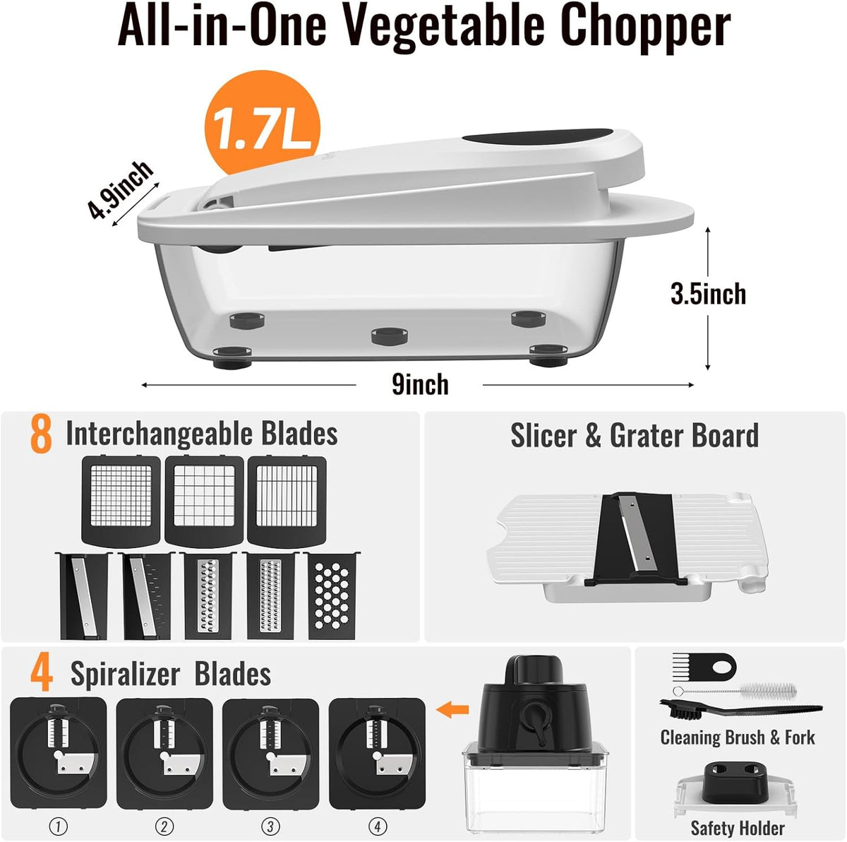 Upgraded version - 15 Blade All-in-1 Master Your Kitchen Prep in Seconds