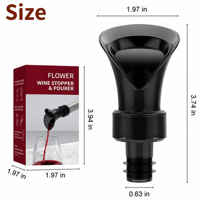 2-in-1 Petal Wine Pourer & Stopper - Drip-Free Aerating Spout