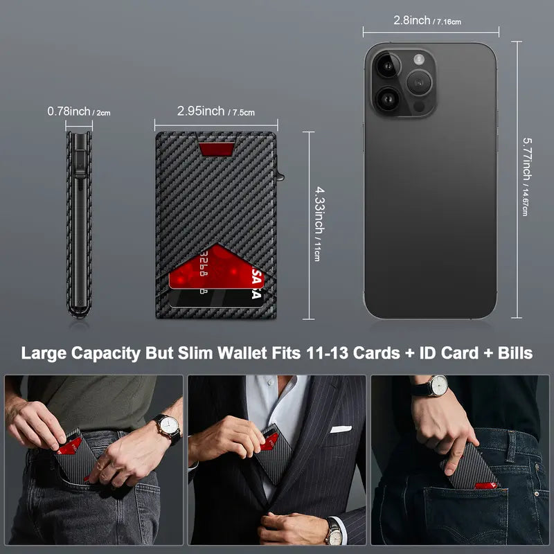 Instant Access RFID Blocking Minimalist Leather Bifold Wallet