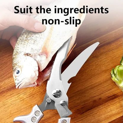 Heavy Duty Spring-Loaded Poultry Shears - Effortlessly Cut Through Bones & Tough Meat