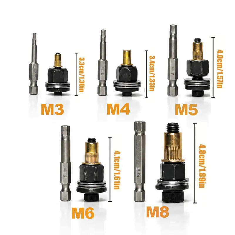 Heavy Duty Drill Adapter Rivet Nut Tool Set (M3-M8)