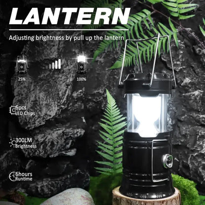 Ultra-Bright Solar Rechargeable LED Camping Lantern & Torch