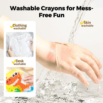 Jumbo Washable Silky Crayons for Mess-Free Toddler Fun