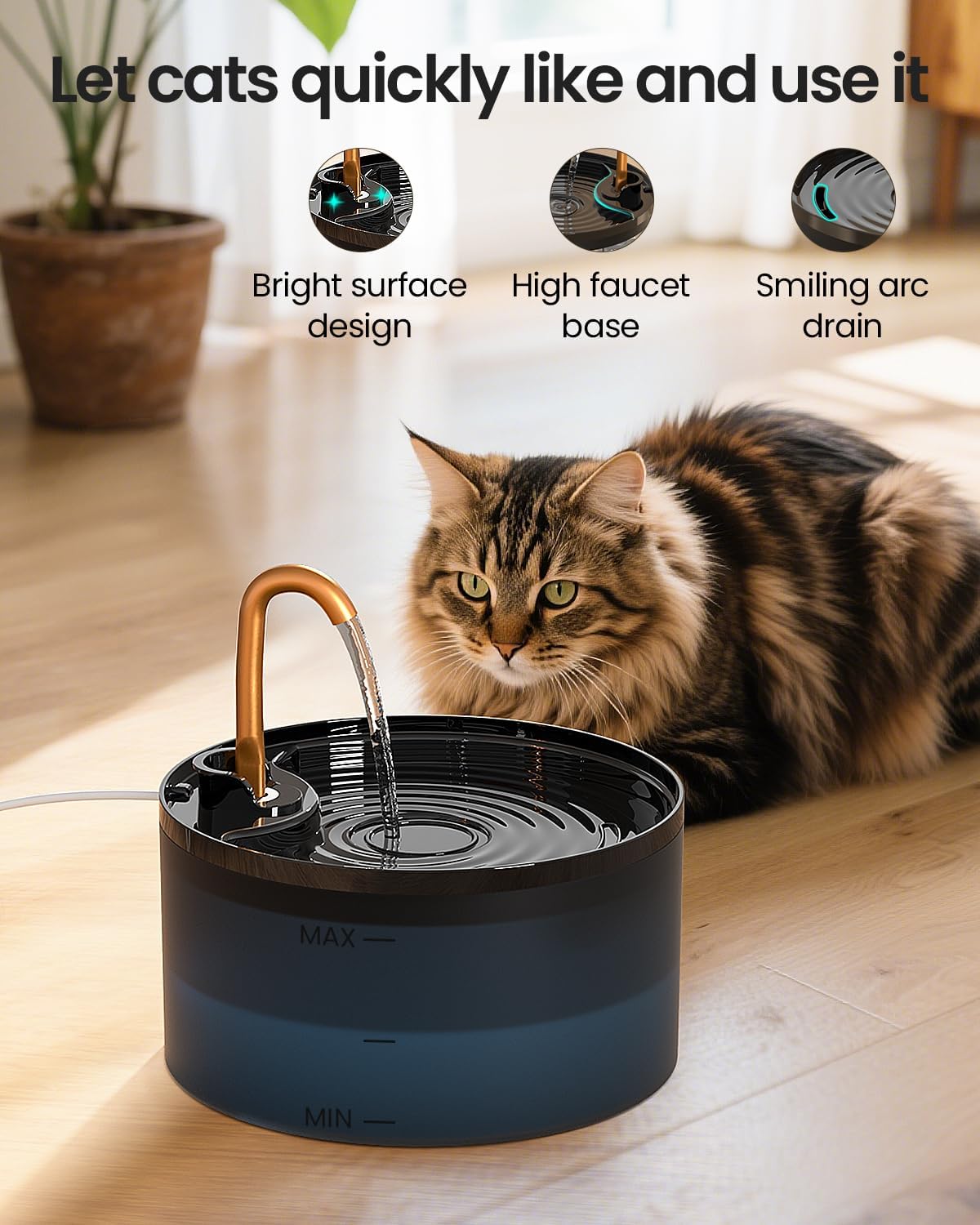 Ultra-Quiet 2.1L Pet Water Fountain with 6-Layer Purification