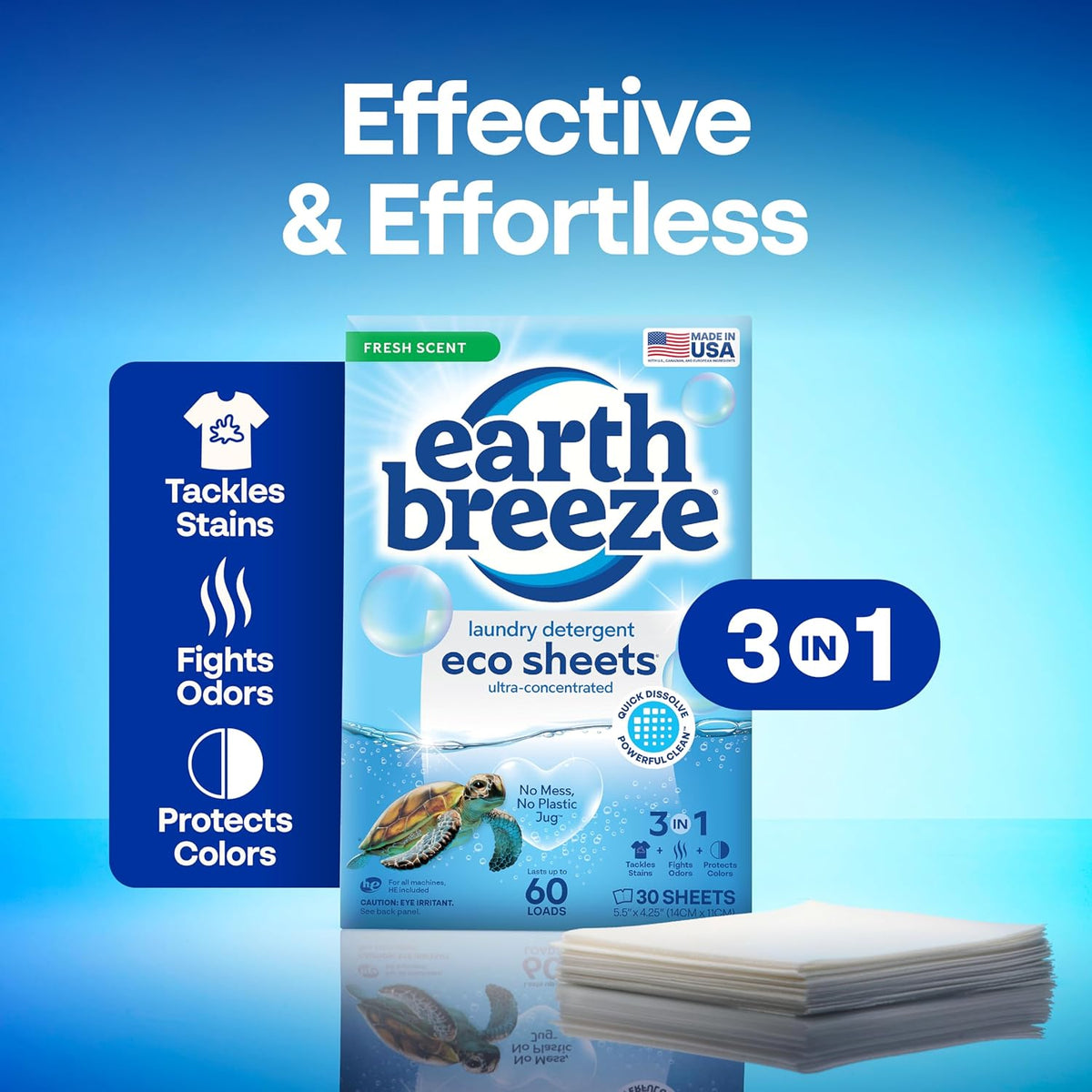 Eco-Friendly Laundry Sheets: Powerful Clean, Zero Waste.