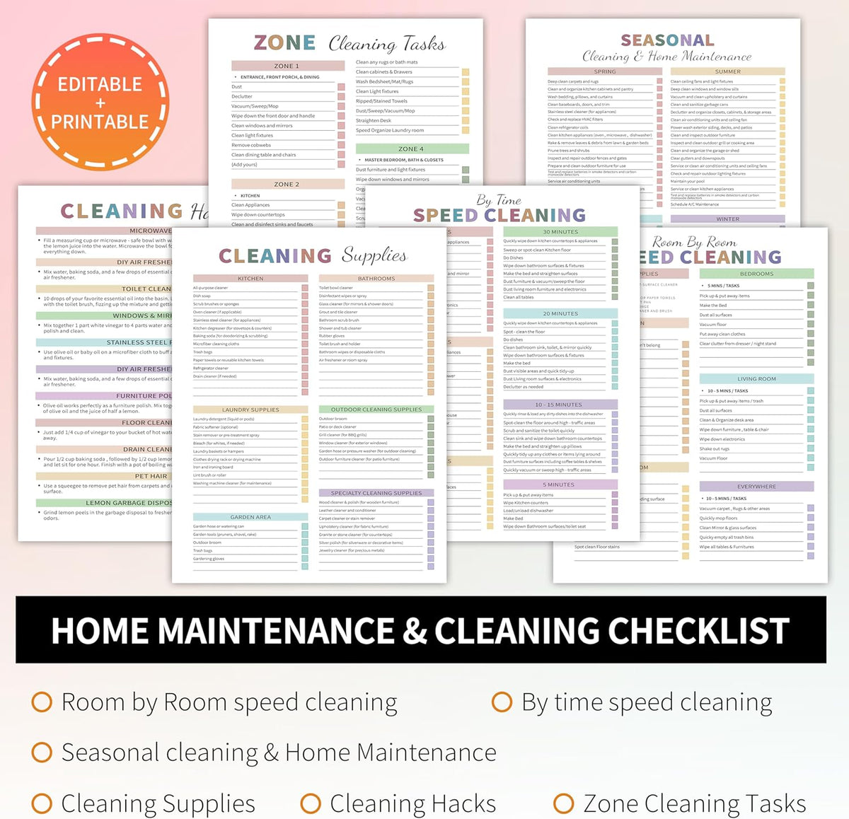 Never Forget a Cleaning Task Again With This Cleaning Schedule & Checklist Planner