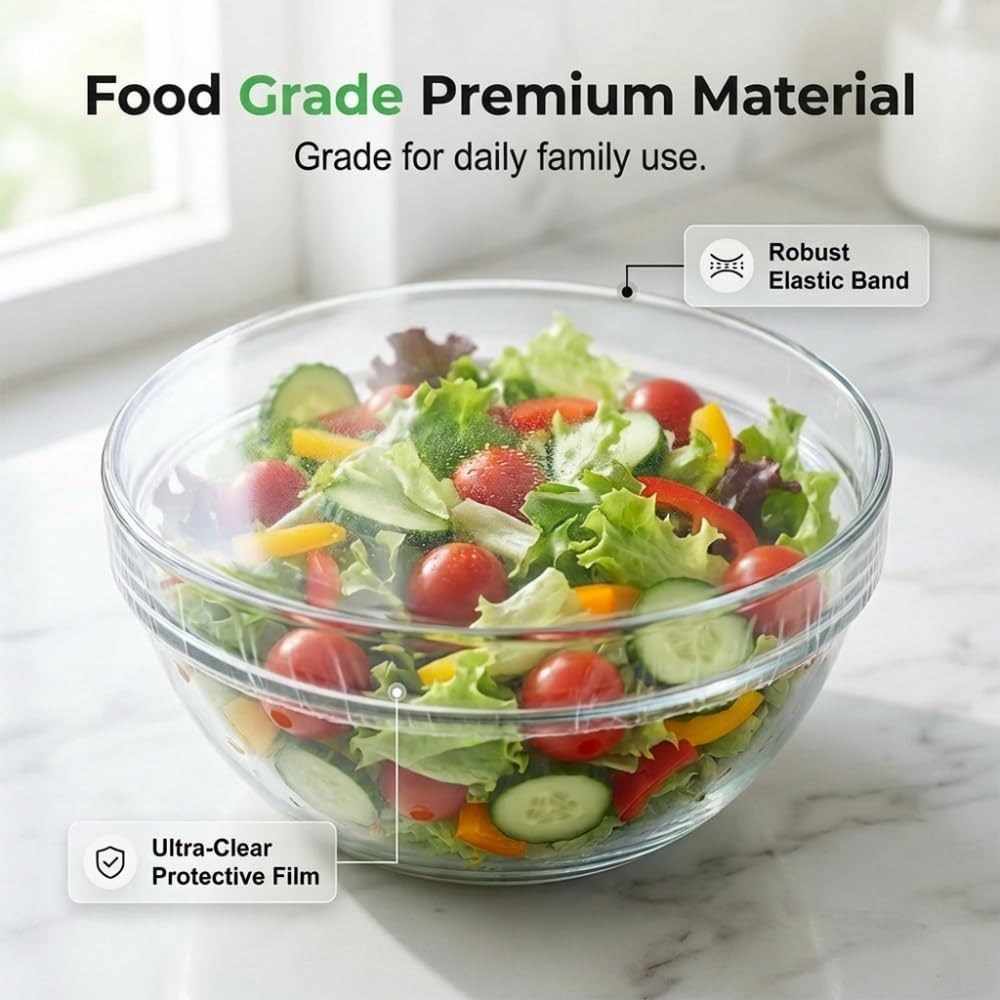 100 PCS Elastic Stretch Food Covers – Instant Freshness & Zero-Waste Storage