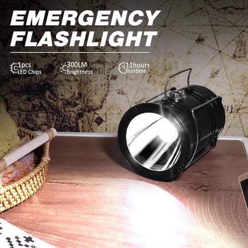 Ultra-Bright Solar Rechargeable LED Camping Lantern & Torch