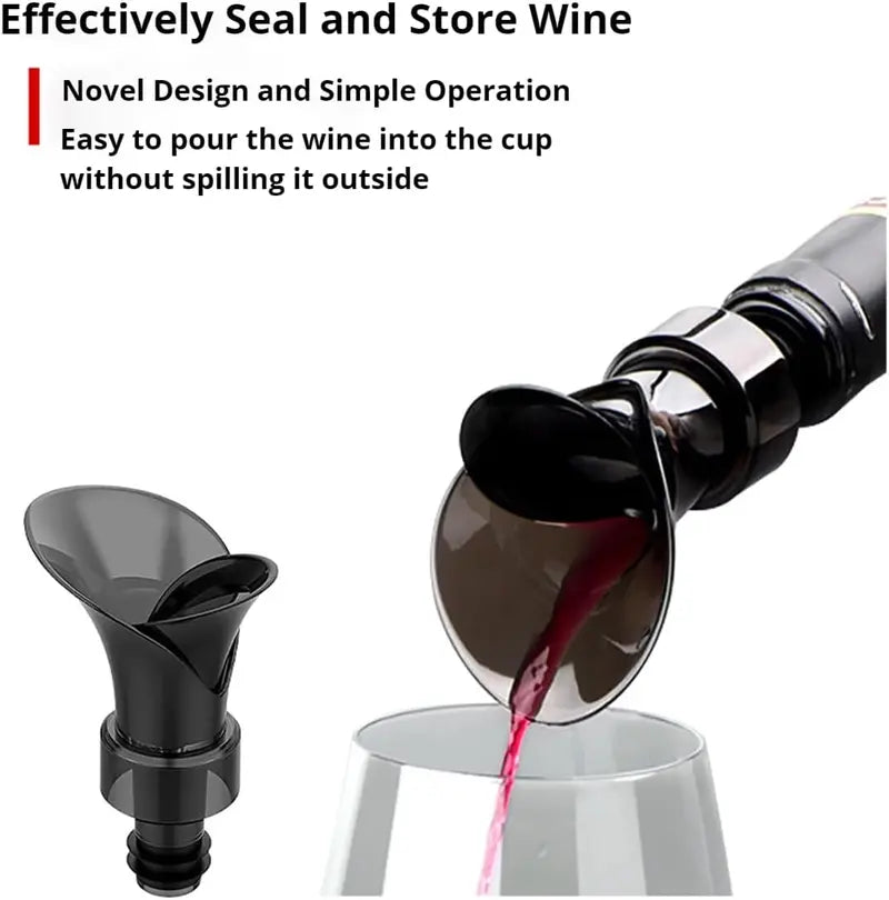 2-in-1 Petal Wine Pourer & Stopper - Drip-Free Aerating Spout