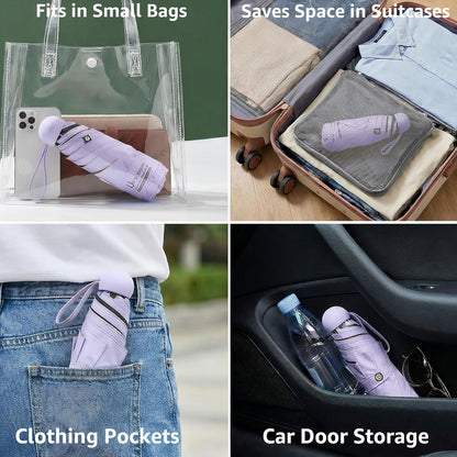 Ultra-Compact Pocket Capsule Umbrella with Hard Case