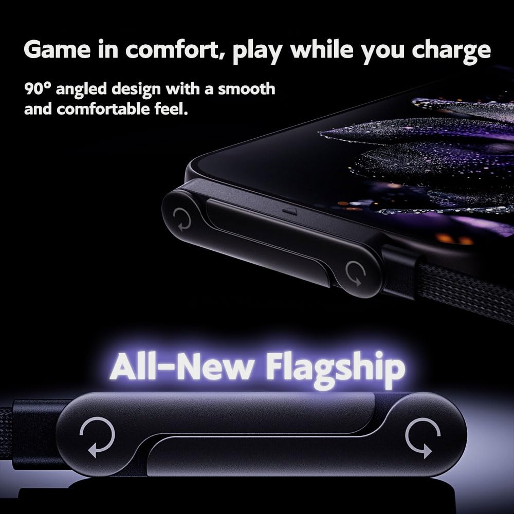 240W Fast Charging Cable with Built-in Foldable Phone Stand