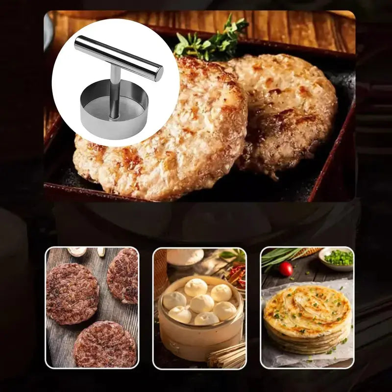 Effortless Stainless Steel Burger Press for Perfect Uniform Patties
