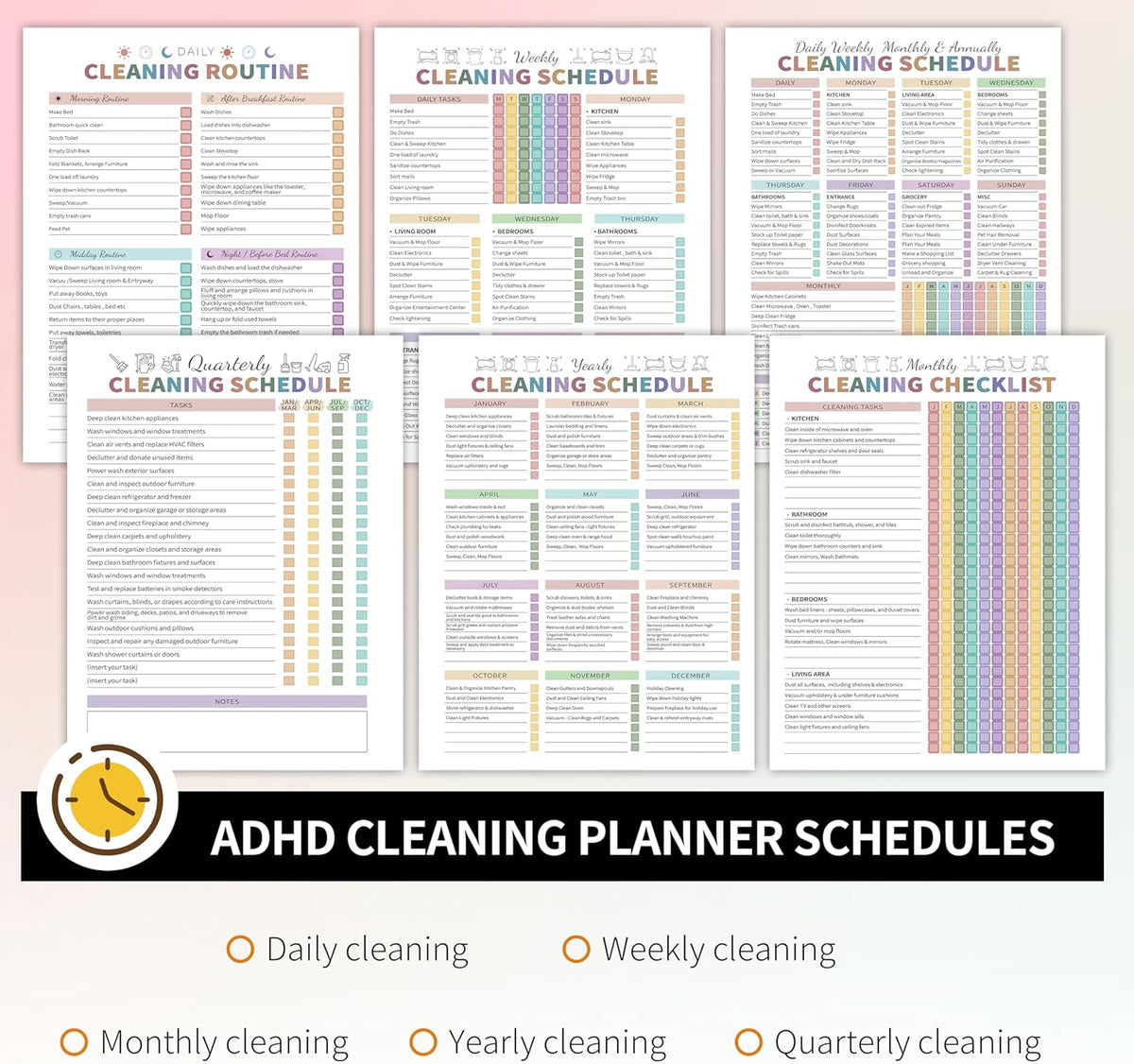Never Forget a Cleaning Task Again With This Cleaning Schedule & Checklist Planner