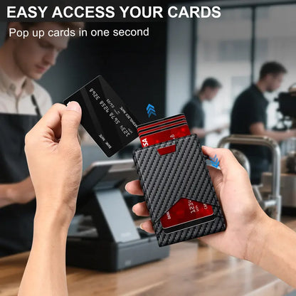 Instant Access RFID Blocking Minimalist Leather Bifold Wallet