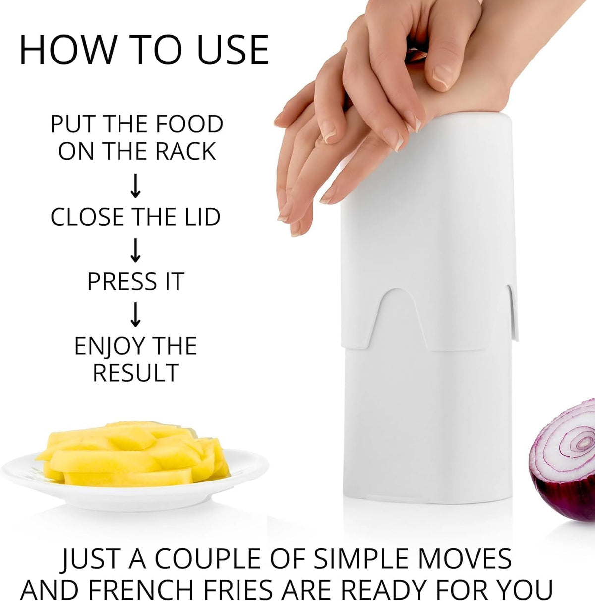 Effortless French Fry & Veggie Chopper for Perfect Sticks in Seconds