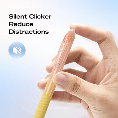 Silent Click Quick-Dry Gel Pens - Ultra-Smooth 0.7mm Medium Point Black Ink