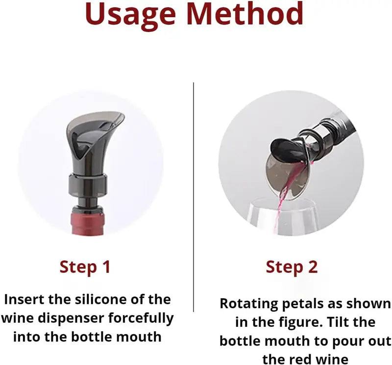 2-in-1 Petal Wine Pourer & Stopper - Drip-Free Aerating Spout
