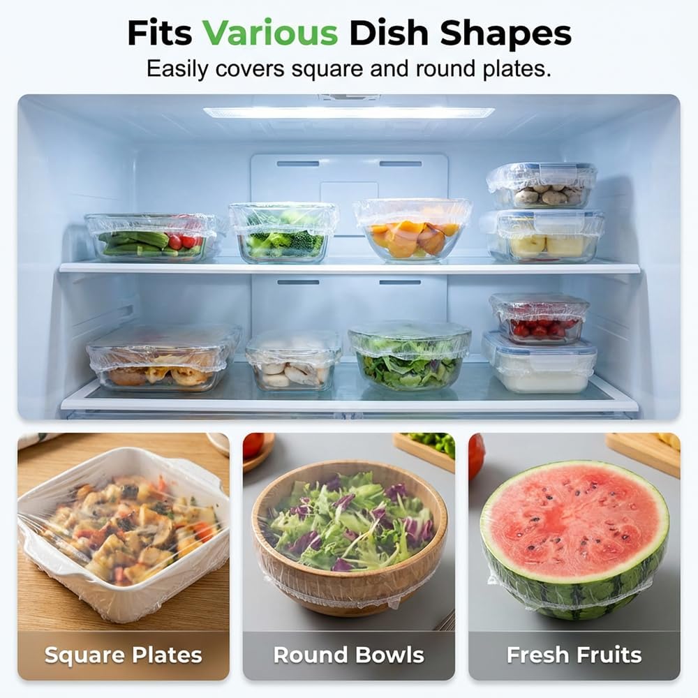 100 PCS Elastic Stretch Food Covers – Instant Freshness & Zero-Waste Storage