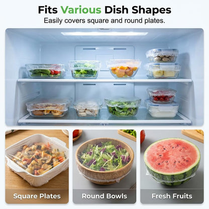 100 PCS Elastic Stretch Food Covers – Instant Freshness & Zero-Waste Storage