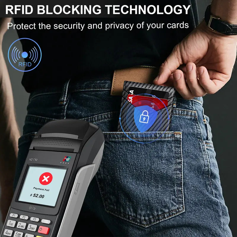 Instant Access RFID Blocking Minimalist Leather Bifold Wallet
