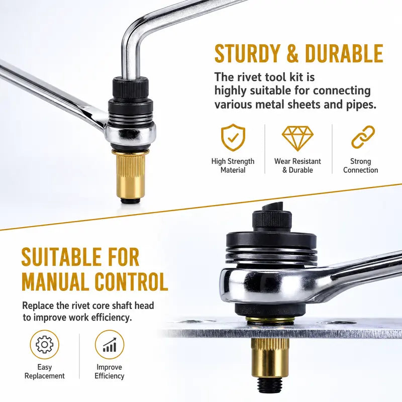 Heavy Duty Drill Adapter Rivet Nut Tool Set (M3-M8)
