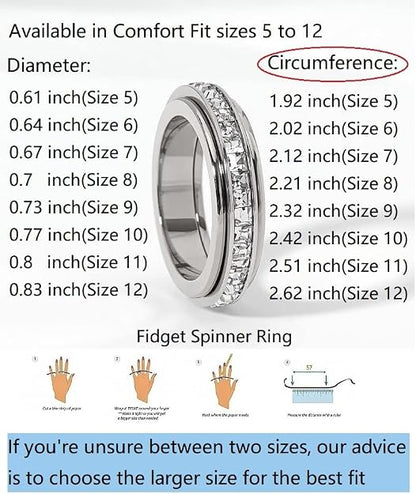 Titanium Fidget Ring – Smooth Spinner Mechanism For Instant Anxiety Relief