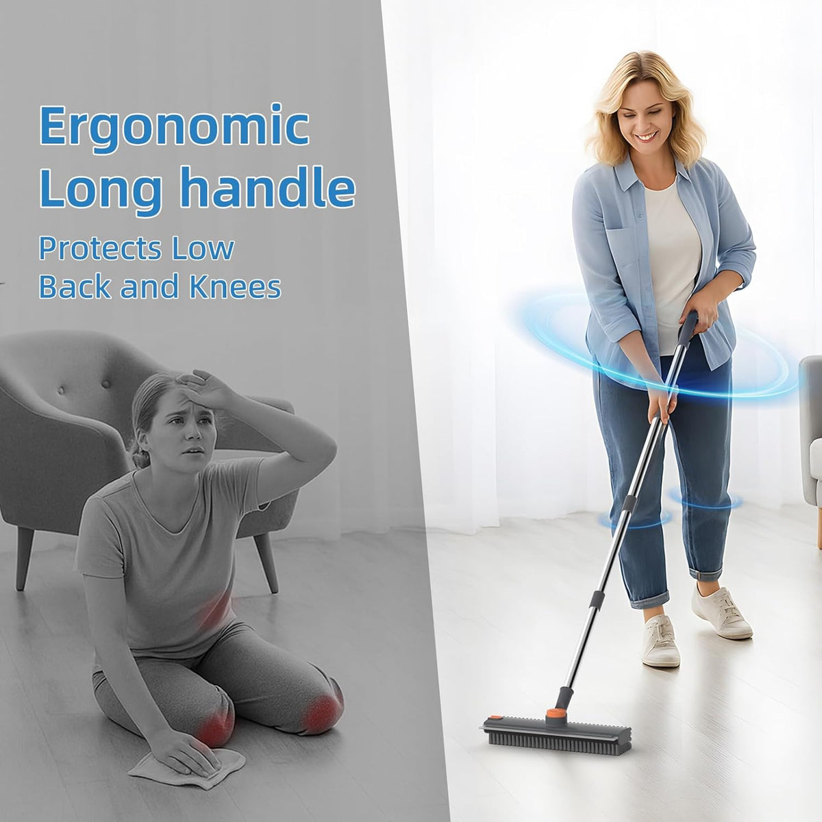 Deep Clean Without Bending: 3-in-1 Power Scrubber