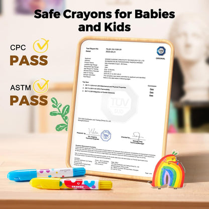 Jumbo Washable Silky Crayons for Mess-Free Toddler Fun
