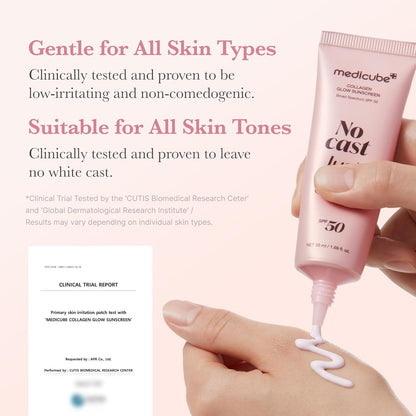 SPF 50 Sunscreen - No White Cast Glow Formula For Lightweight Daily UV Protection