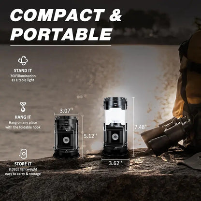 Ultra-Bright Solar Rechargeable LED Camping Lantern & Torch