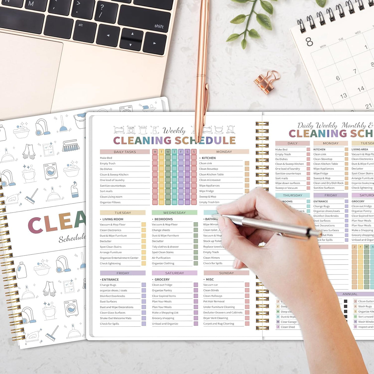 Never Forget a Cleaning Task Again With This Cleaning Schedule & Checklist Planner
