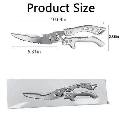 Heavy Duty Spring-Loaded Poultry Shears - Effortlessly Cut Through Bones & Tough Meat