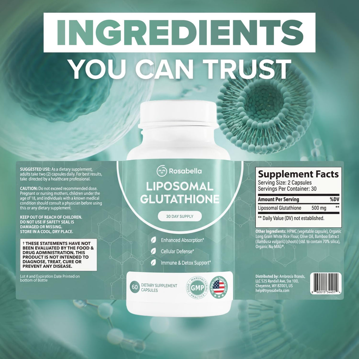 Glutathione Supplement - Liposomal Absorption Formula For Skin Glow & Antioxidant Support