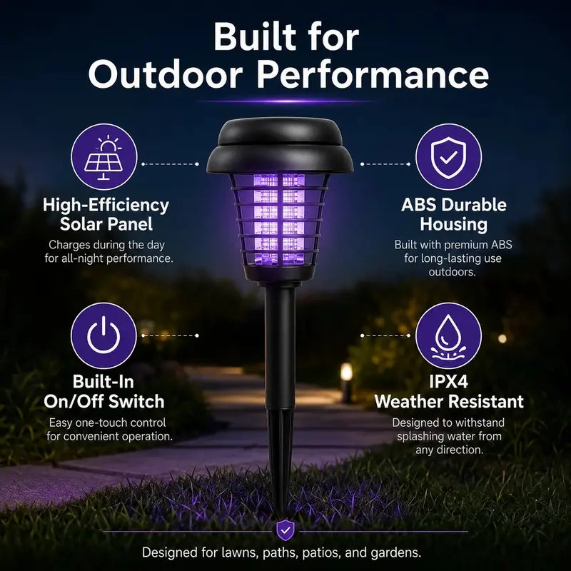 Solar Bug Zapper Light – UV Insect Control & Ambient Garden Lighting for Outdoor Spaces
