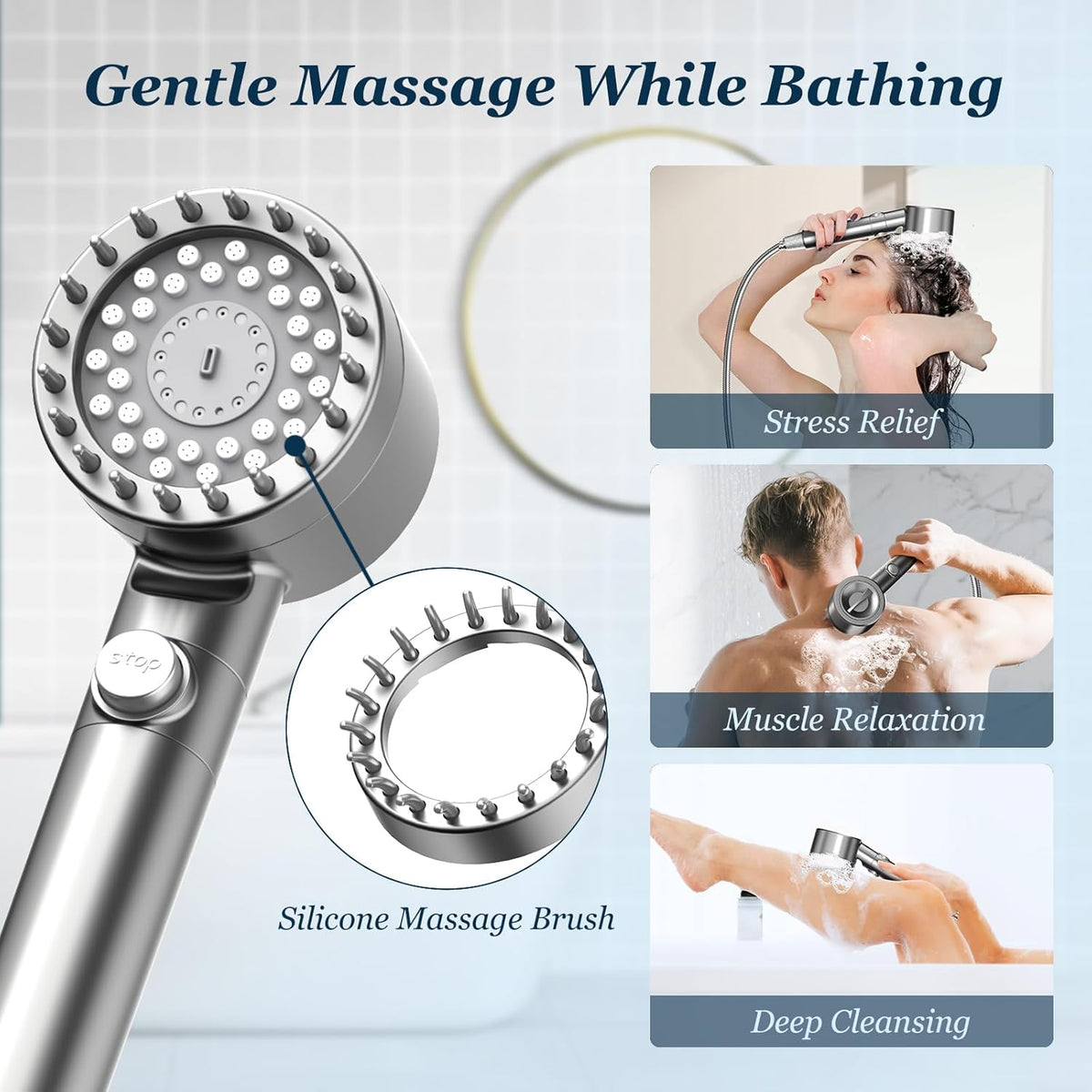 Filtered Shower Head - High-Pressure Micro Nozzle System For Cleaner, Stronger Daily Showers