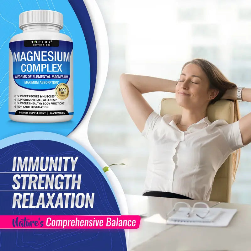 Magnesium Capsules – 8-In-1 High-Absorption Complex For Deep Sleep & Stress Relief