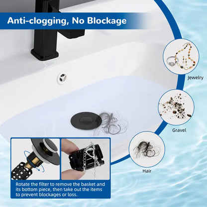 Sink Drain Strainer – 3-in-1 Removable Anti-Clogging Basket For Clog-Free Protection